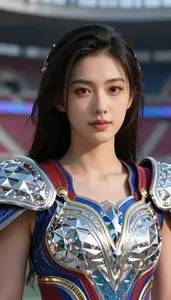 Diamond Colored Warrior Hero At The Stadium