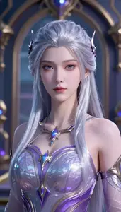 Ethereal Silver And Purple Guardian Hero On The Bridge