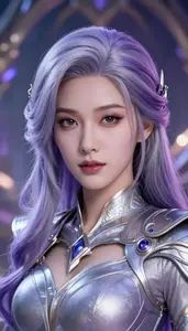 Ethereal Silver And Purple Captain Hero In The Metropolitan