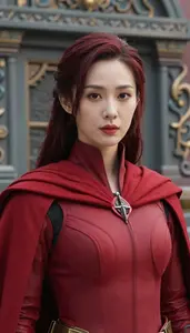 Feral Red Caped Agent Hero At The Temple