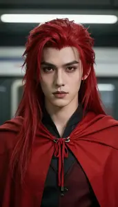 Feral Red Caped Prince Hero In The Subway Station