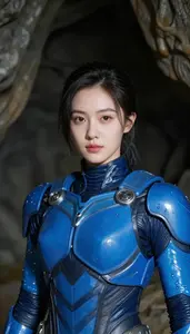 Fluid Water Blue Armored Avenger Hero In The Underground