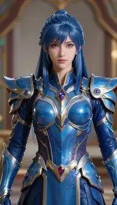 Fluid Water Blue Armored Lord Hero At The Academy