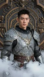 Granite Gray Suited Paladin Hero In The Storm Cloud