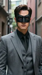 Gray Suited Vigilante Hero In The Alleyway
