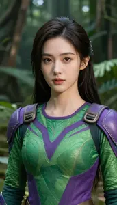 Green And Purple Striped Protector Hero In The Jungle