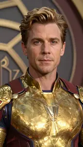 Heavenly Gold Suited Avenger Hero At The Academy
