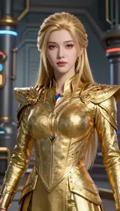 Heavenly Gold Suited Warden Hero At The Industrial Complex
