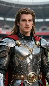 Iron Plated Caped Lord Hero At The Stadium