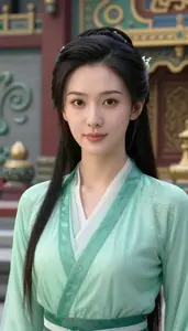 Jade Colored Agent Hero At The Temple