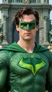 Jungle Green Caped Crusader Hero At The Historic Monument