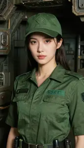 Jungle Green Caped Operative Hero In The Underground Bunker