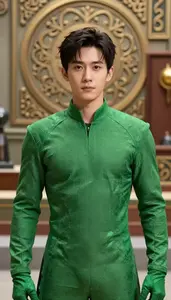Leafy Green Suited Protector Hero In The Museum