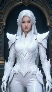 Luminous White Armored Harbinger Hero In The Underground