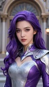 Magical Purple And Silver Scout Hero In The Metropolitan