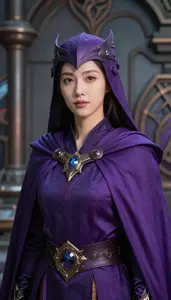 Mystical Purple Caped Knight Hero At The Industrial Complex