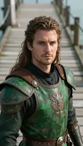 Natural Green And Brown Knight Hero On The Pier