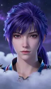 Nebula Purple And Blue Paragon Hero In The Storm Cloud