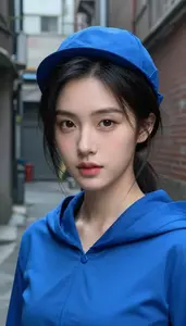Neon Blue Caped Scout Hero In The Alleyway