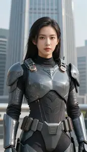 Nickel Gray Armored Specialist Hero At The Downtown Tower