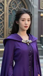 Noble Purple Caped Guardian Hero In The Downtown District