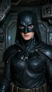Nocturnal Black Caped Soldier Hero In The Underground Bunker