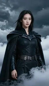 Nocturnal Black Caped Guardian Hero In The Storm Cloud