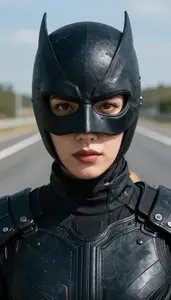 Obsidian Colored Vigilante Hero On The Highway