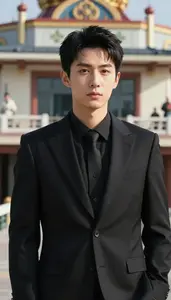 Onyx Black Suited General Hero On The Pier