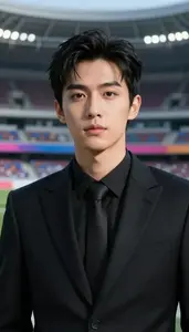 Onyx Black Suited Operative Hero At The Stadium