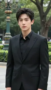 Onyx Black Suited Specialist Hero In The Public Park