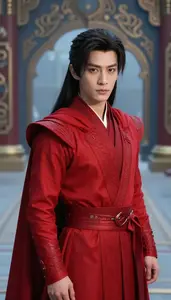 Powerful Red Caped Prince Hero On The Skyway