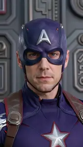 Purple Caped Avenger Hero On The Skyway