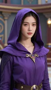 Purple Cloaked Protector Hero In The Arena
