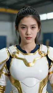 Radiance White And Gold Fighter Hero In The Factory