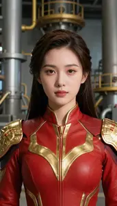 Red And Gold Liberator Hero At The Power Plant