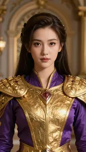 Regal Gold And Purple Hero Hero In The Corridor