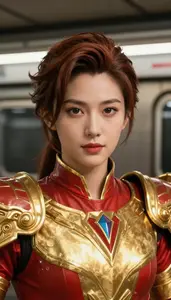 Royal Gold And Crimson Hero Hero In The Subway Station