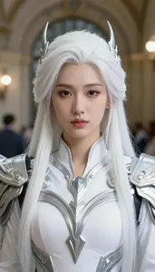 Sacred White And Silver Enforcer Hero At The Train Station