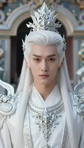 Sacred White And Silver Guardian Hero At The Temple