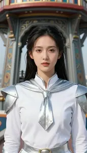 Sacred White And Silver Scout Hero At The Observation Tower