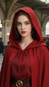 Scarlet Cloaked Master Hero At The Train Station