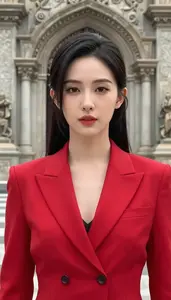 Scarlet Suited Champion Hero At The Historic Monument