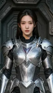Silver Armored Guardian Hero In The Underground Bunker