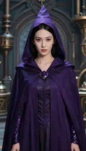 Sorcerous Dark Purple Caped Defender Hero In The Factory