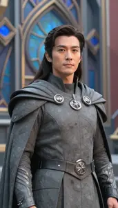 Stone Gray Caped Guardian Hero In The Metropolis