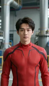 Streamlined Red Suited Master Hero At The Power Plant
