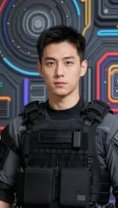 Tactical Black And Gray Specialist Hero In The Metropolitan