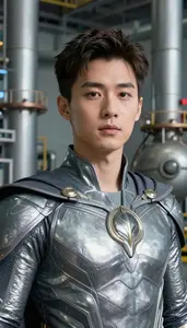 Titanium Gray Caped Champion Hero At The Power Plant