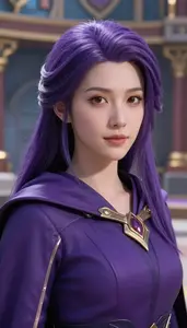 Violet Caped Commander Hero In The Arena